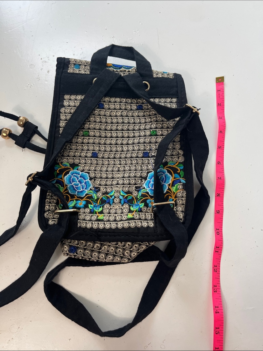 Magnetld Backpack Style Ornate Japanese Floral Pattern Bag - Picture 4 of 5